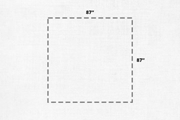 87 inch by 87 inch white linen table cloth